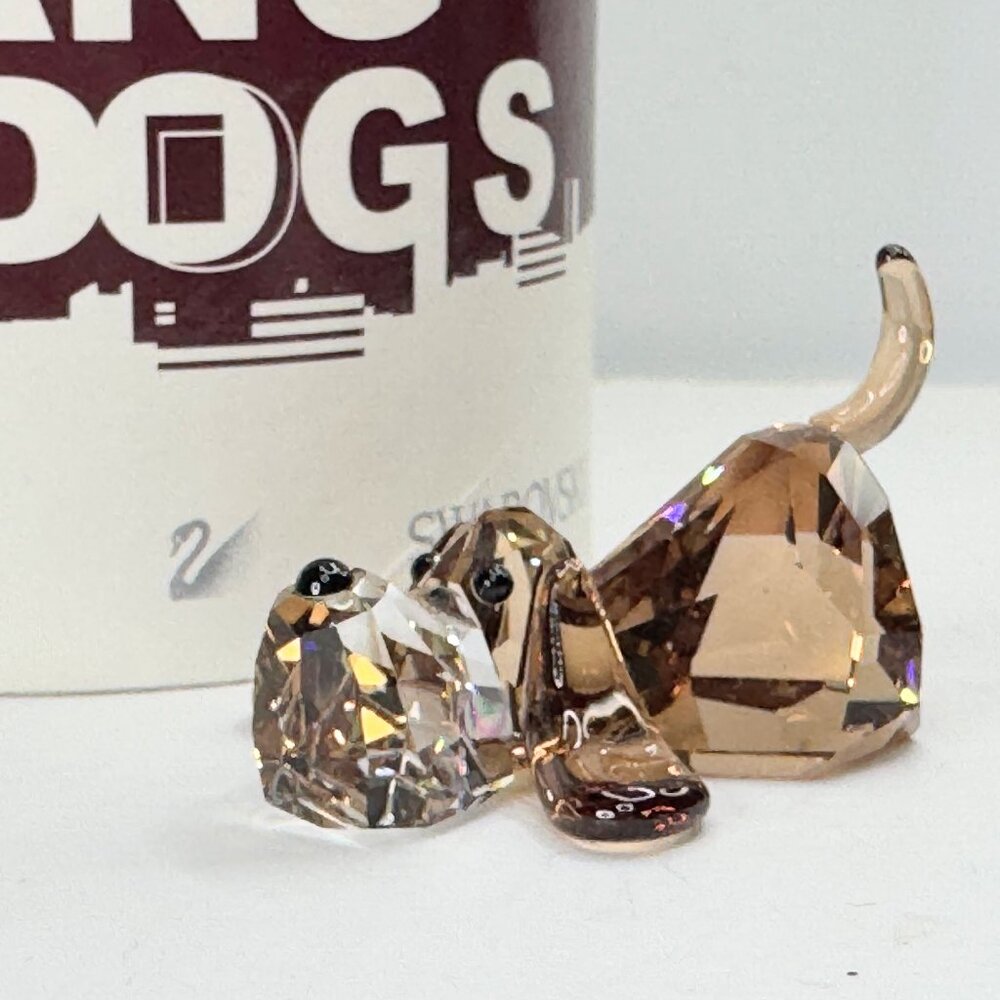 Swarovski Gang of Dogs Peppino Basset Hound Crystal Figurine MIB S197